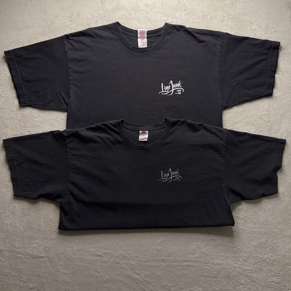 Line Junk Lineman Hurricane Grunge T-Shirt Lot 2 USA 2020 Utility Workwear Tee - Picture 2 of 16